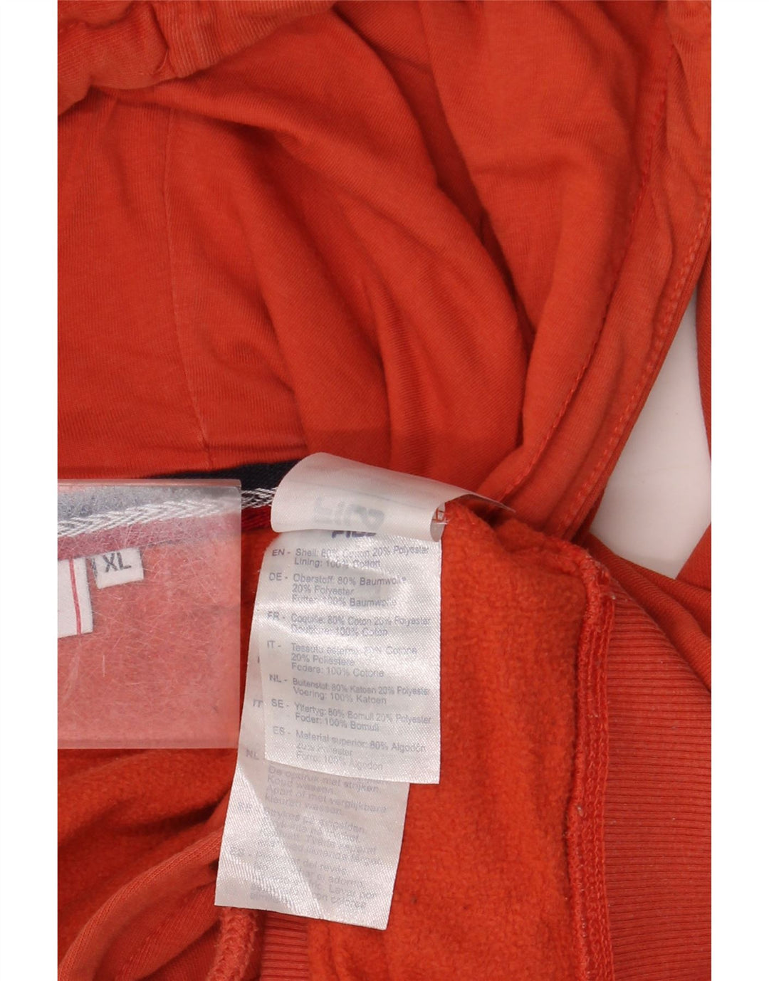 FILA Sudadera con capucha gráfica para hombre XL Algodón naranja