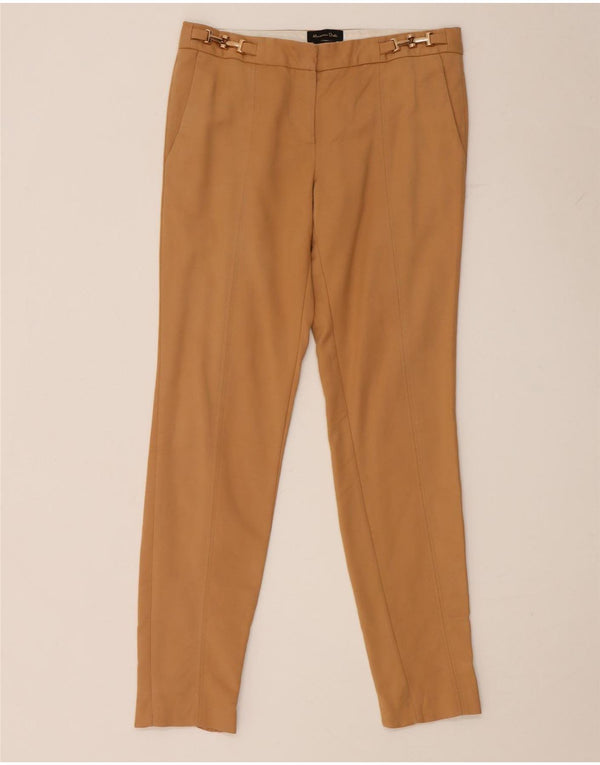 Massimo Dutti Pantalón Chino Pitillo Mujer EU 36 XS W26 L27 Algodón Beige