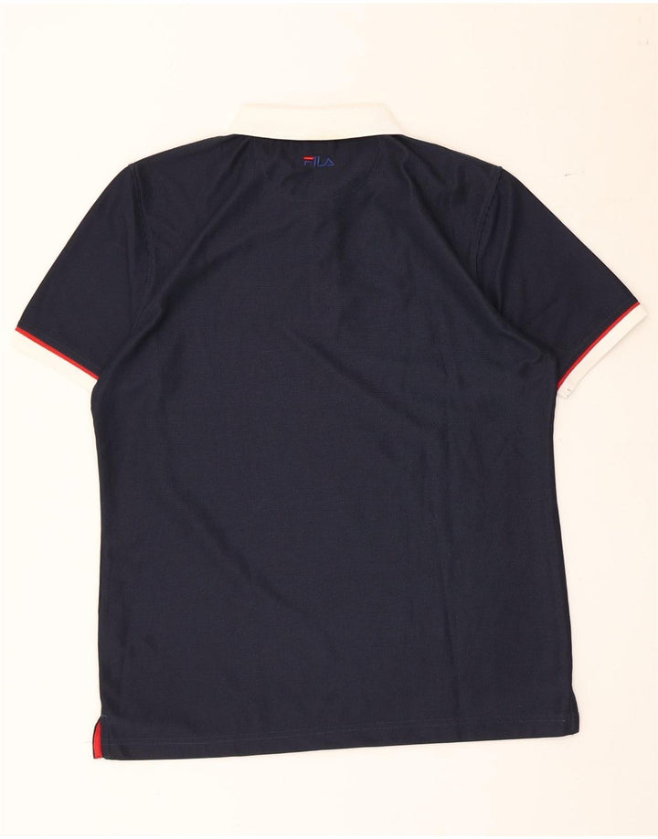 Fila Polo para hombre grande azul marino color block poliéster