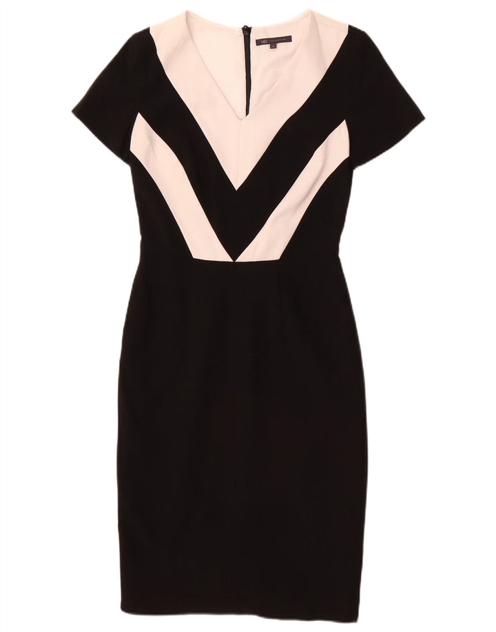MARKS & SPENCER Womens Sheath Dress UK 8 Small Black Colourblock Polyester