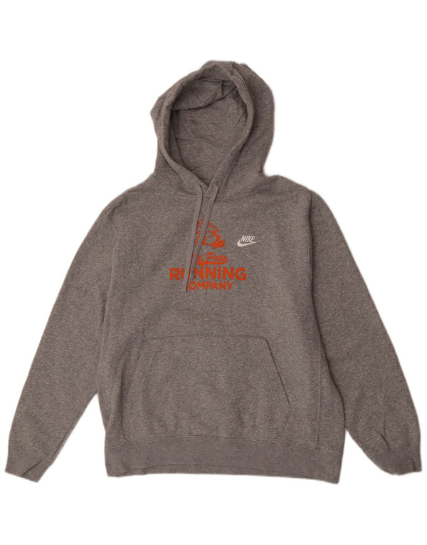 Nike Jersey con capucha gráfica para hombre, talla grande, algodón gris