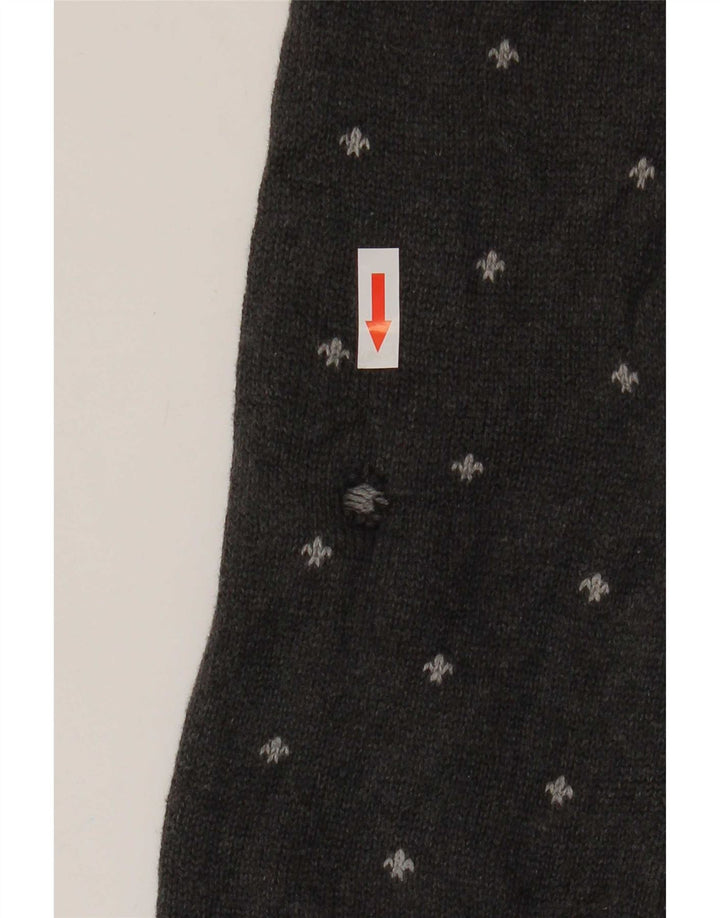 Chaps Jersey con cuello barco para hombre, pequeño, gris, algodón Fair Isle