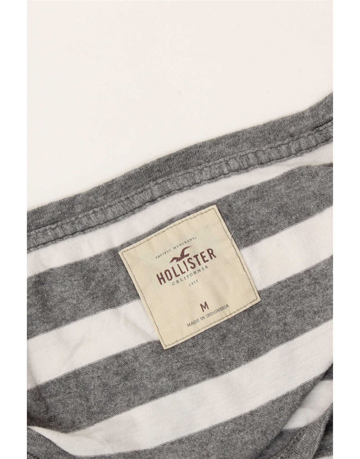 Hollister Mujer Top Manga Larga UK 42 Gris Medio Rayas