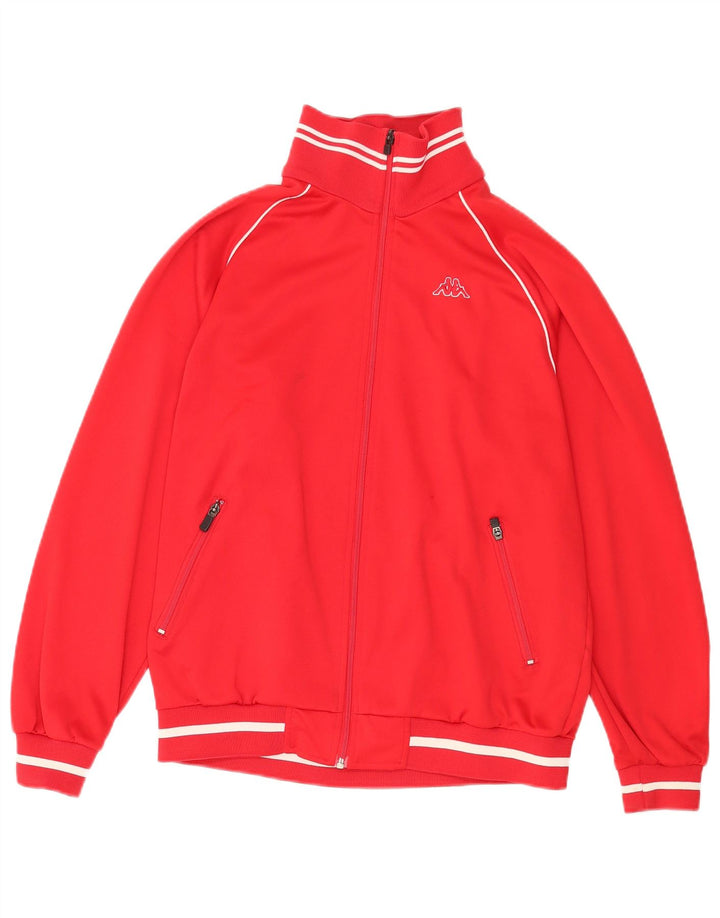 Kappa Hombre Chándal Top Chaqueta Pequeña Poliéster Rojo