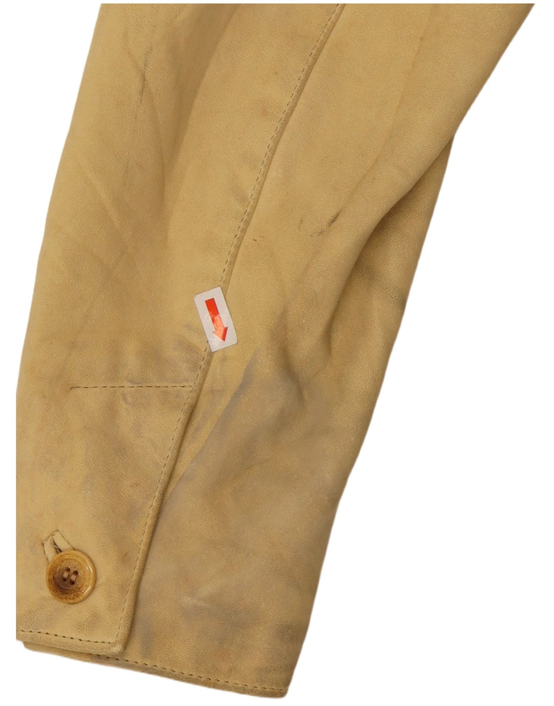 Vintage mujer 3 botones cuero Blazer chaqueta Reino Unido 10 pequeño amarillo