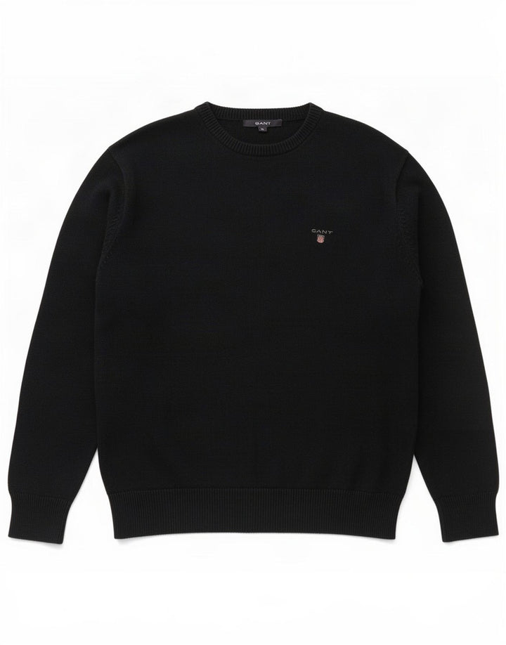 Gant Jersey De Cuello Redondo Para Hombre Jersey De Algodón Azul Marino Medio