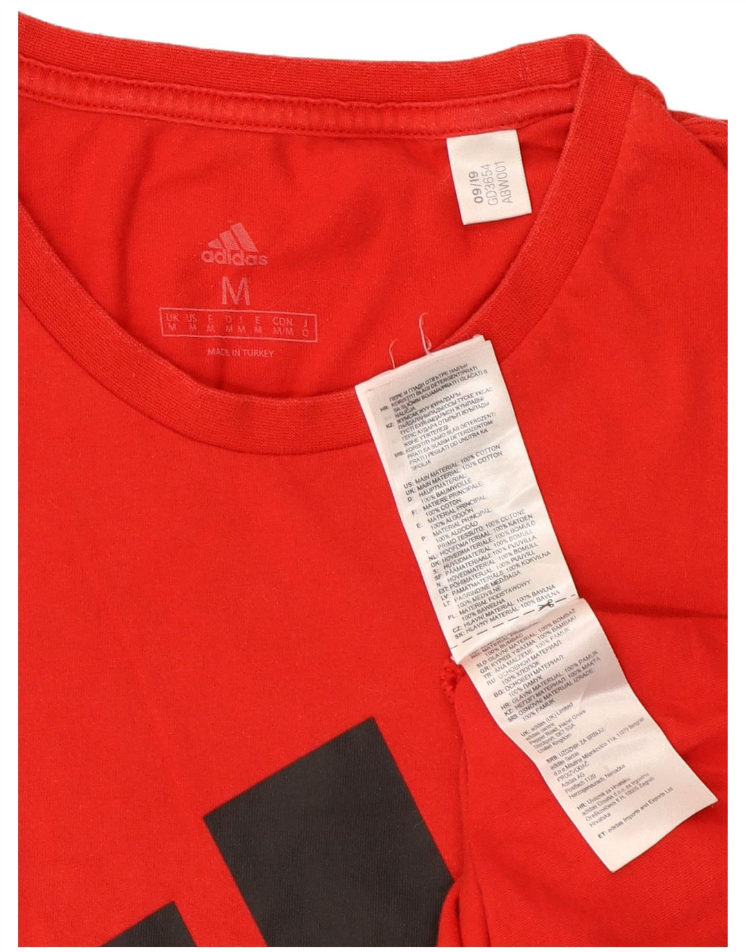 Adidas - Camiseta gráfica para hombre, color rojo medio, algodón