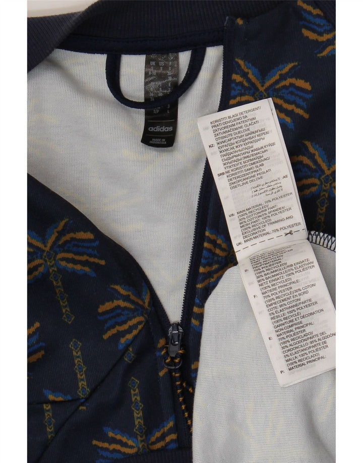ADIDAS Chaqueta de chándal para mujer UK 8/10 Small Azul marino Floral