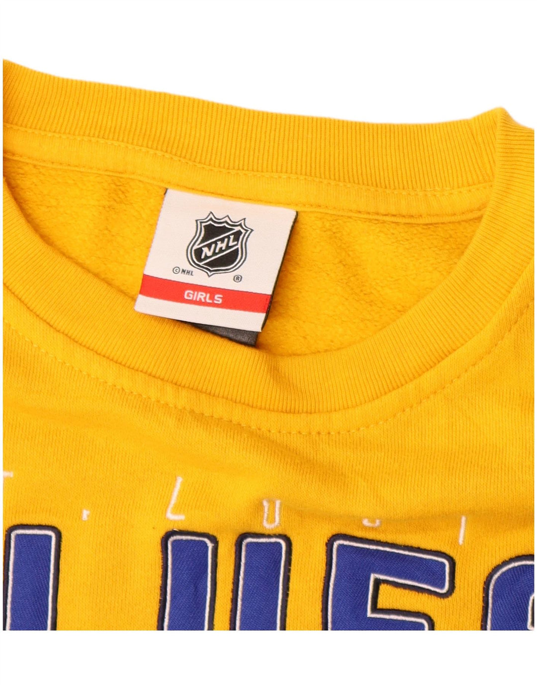 NHL Sudadera con gráfico corto para niña, jersey, 7-8 años, color amarillo
