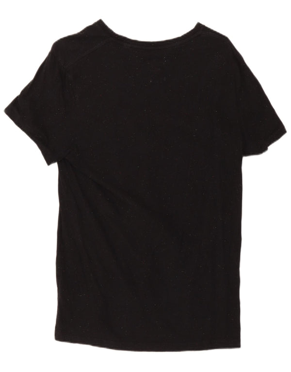 Jack Wills Camiseta ajustada para hombre Top mediano de algodón moteado negro