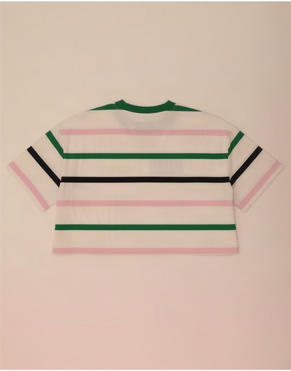 Tommy Hilfiger Camiseta corta con gráfico para mujer UK 40 XL Blanco a rayas