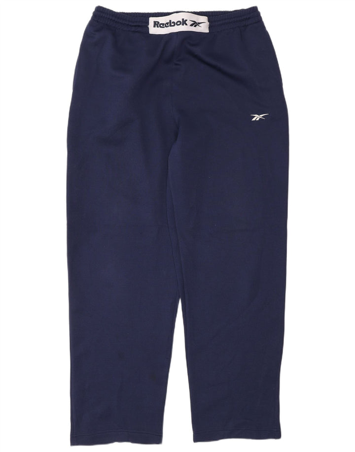 Reebok - Pantalón de chándal gráfico para hombre, talla grande, poliéster, azul marino