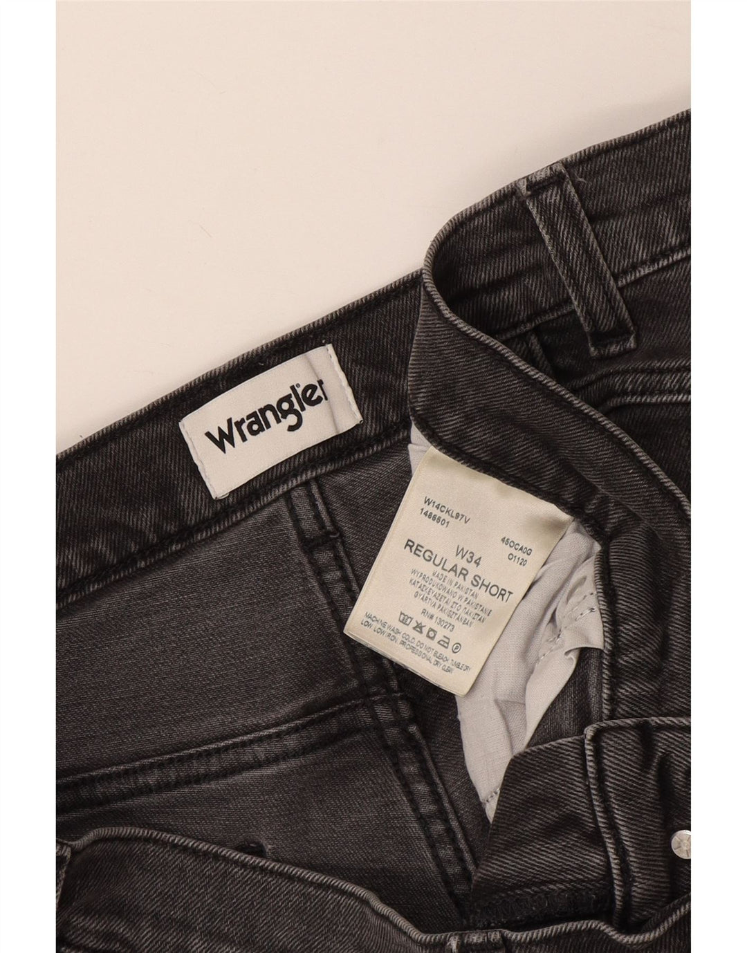 Wrangler Pantalones cortos de mezclilla de ajuste regular para hombre W34 Algodón gris grande