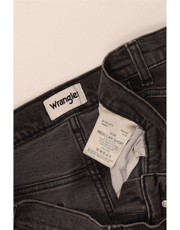 Wrangler Pantalones cortos de mezclilla de ajuste regular para hombre W34 Algodón gris grande