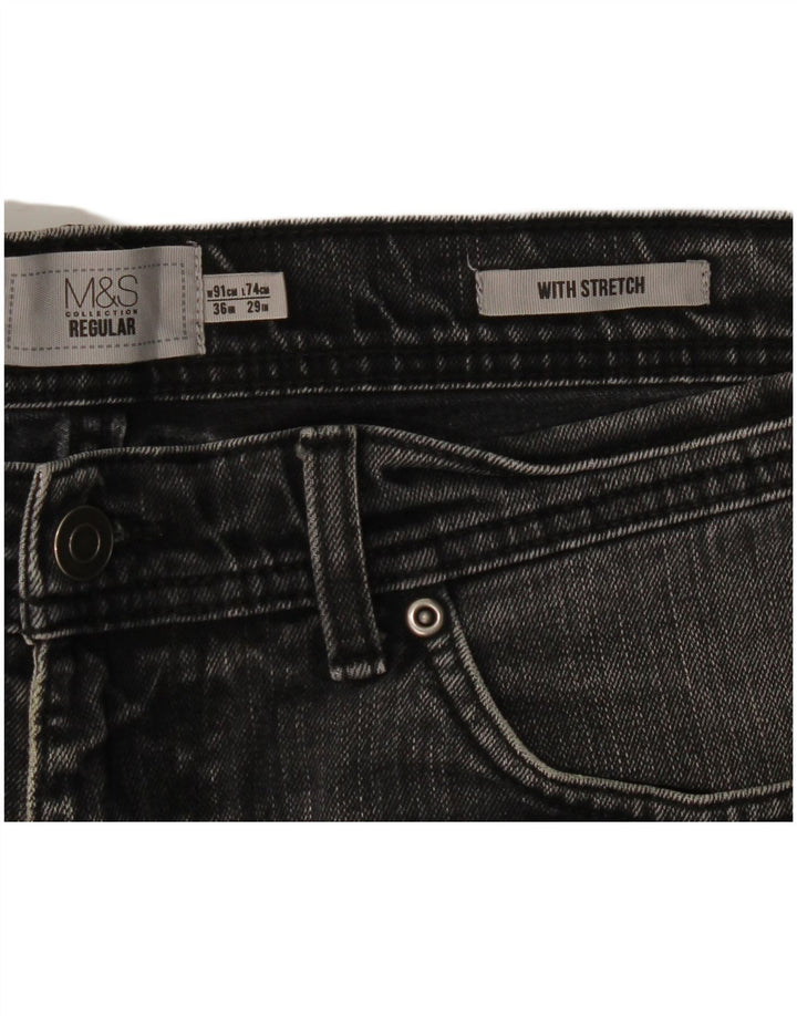 Marks & Spencer Vaqueros rectos regulares para hombre W36 L29 Gris