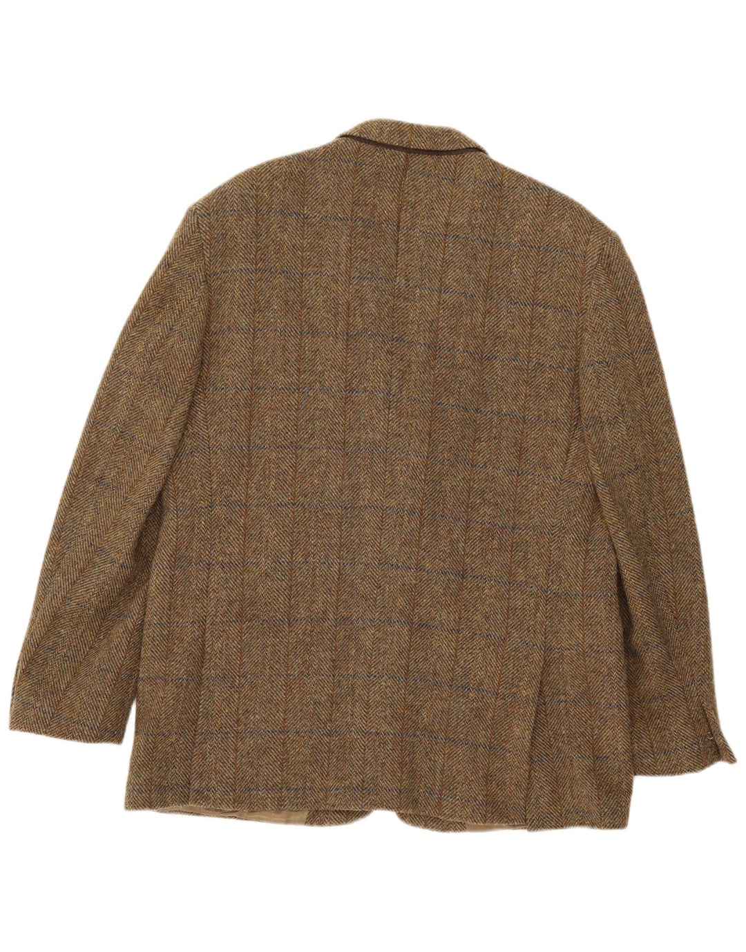 HARRIS TWEED Chaqueta tipo blazer de 2 botones para hombre UK 44 2XL Lana a cuadros caqui
