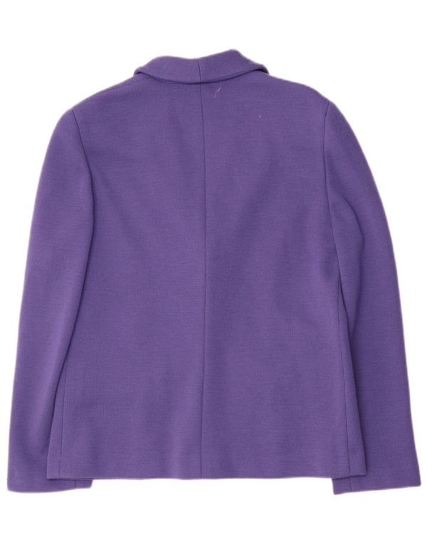 Luisa Spagnoli Chaqueta tipo blazer de punto con 2 botones para mujer UK 40 Lana morada mediana