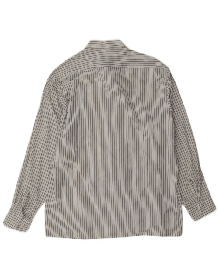 Camisa vintage para hombre talla 16 1/2 42 Poliéster a rayas blancas grandes