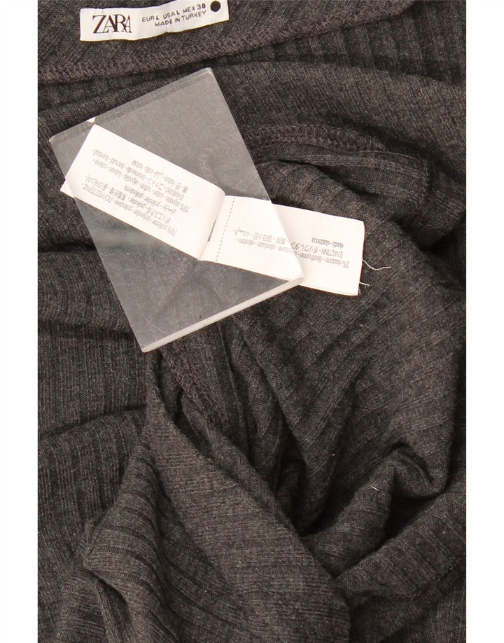 Zara Top De Un Hombro Para Mujer UK 44 Poliéster Gris Grande