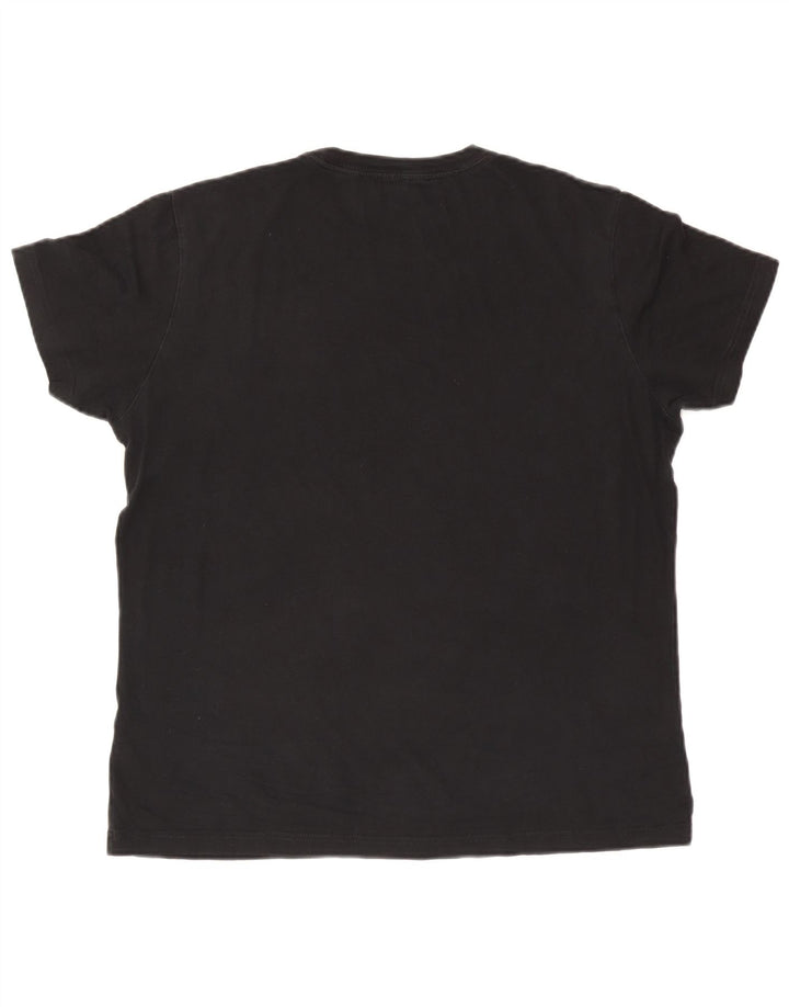 Diesel Hombre Camiseta Gráfica Top Grande Algodón Negro