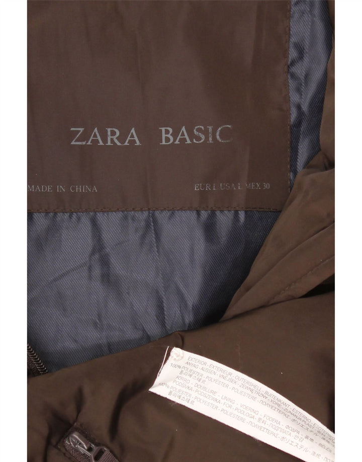 Chaleco acolchado ZARA Mujer UK 44 Large Poliéster marrón