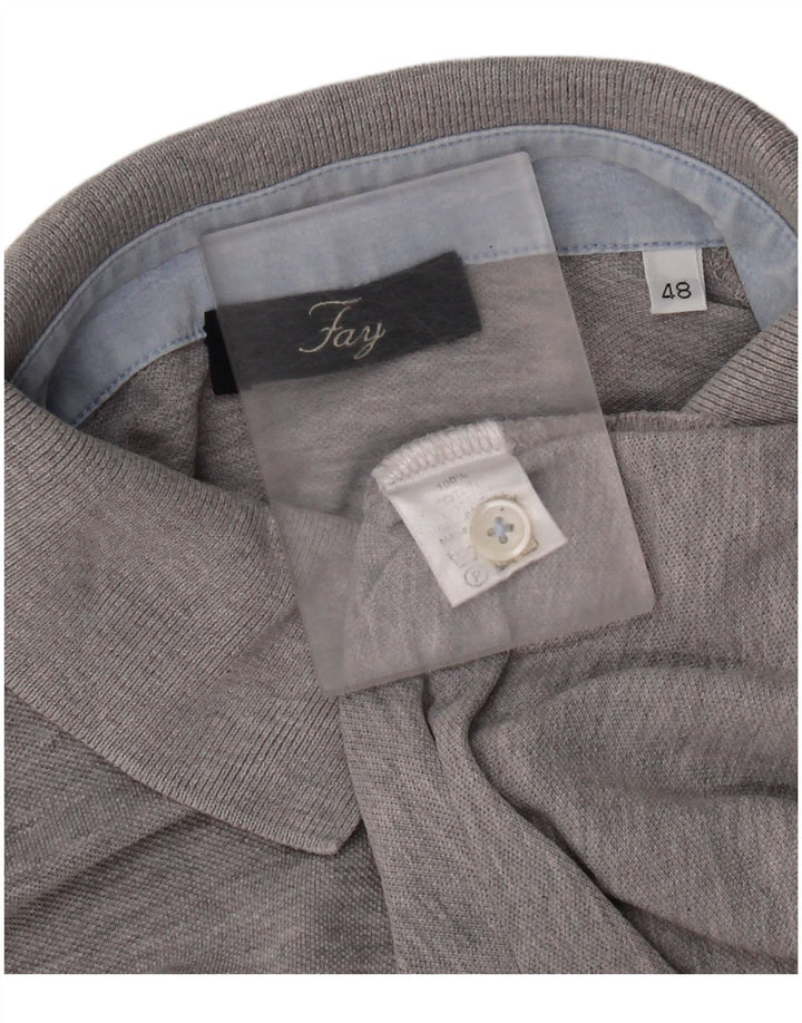 Fay Polo Hombre IT 48 Algodón Gris Medio