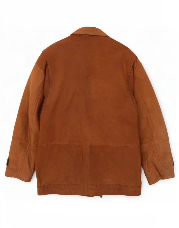 Chaqueta de cuero vintage para hombre IT 48 Beige medio