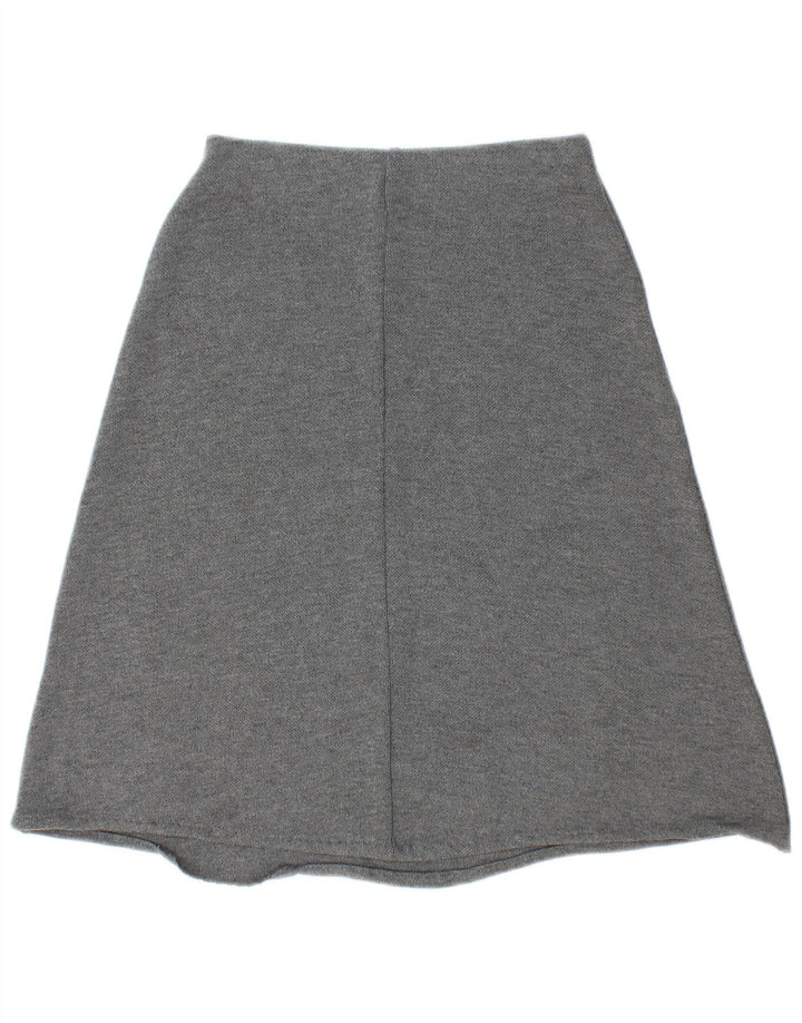 Zara Mujer Falda Acampanada Pequeña W28 Poliéster Gris