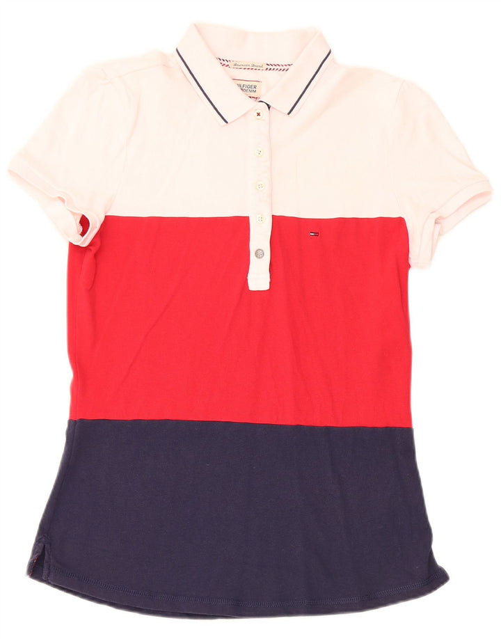 Tommy Hilfiger Polo para mujer UK 12 Medium Multicolor Colorblock