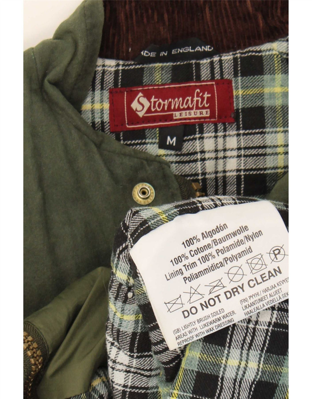 Vintage hombres utilidad Gilet Reino Unido 38 algodón caqui medio