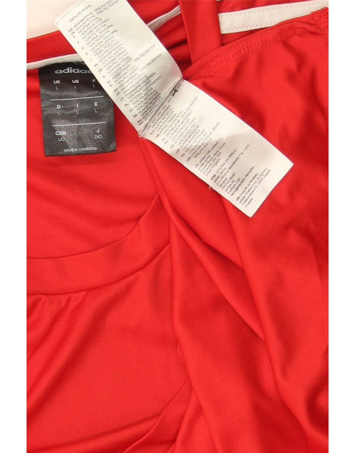 Adidas Mens Climalite Camiseta Top Grande Poliéster Rojo