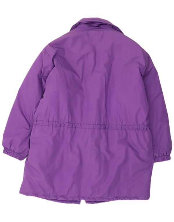 Vintage mujer acolchado abrigo Reino Unido 18 XL poliéster púrpura