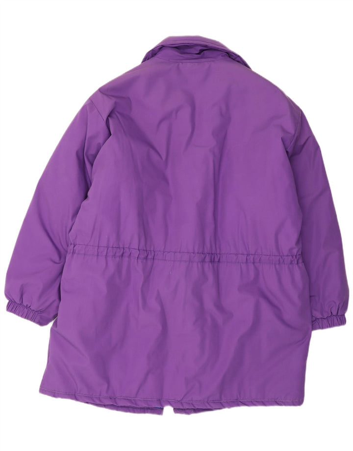 Vintage mujer acolchado abrigo Reino Unido 18 XL poliéster púrpura