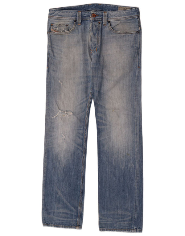 Diesel Hombre Safado Regular Slim Straight Jeans W30 L30 Algodón Azul