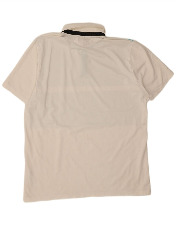 Nike Polo Dri Fit para hombre XL Blanco Colorblock Poliéster