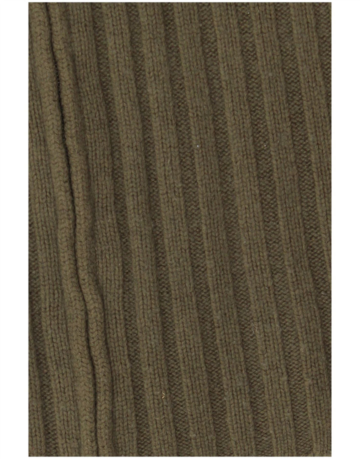 Levi's Suéter tipo cárdigan con cremallera completa para hombre, talla grande, de lana de cordero caqui