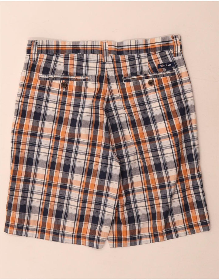 Chaps Pantalones cortos chinos para hombre W32 Medium Navy Blue Check