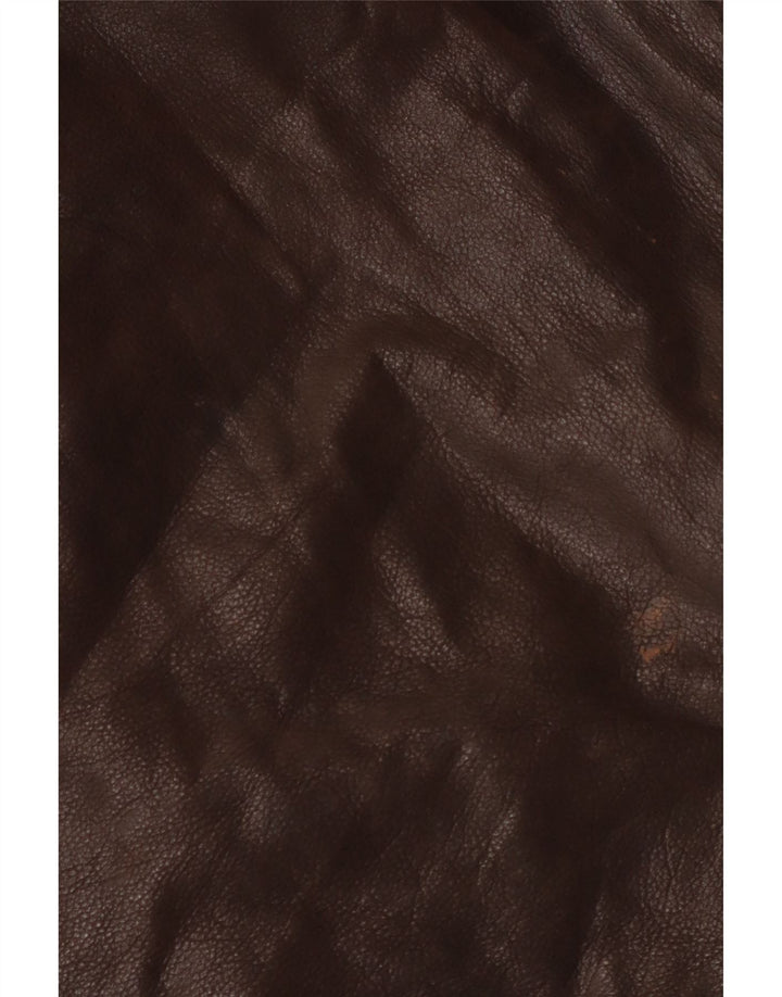 Chaqueta de cuero vintage para hombre IT 50 cuero marrón grande