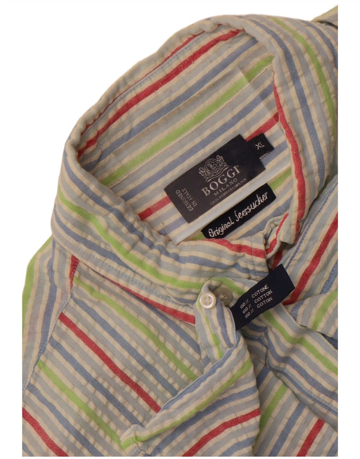 Camisa Hombre Boggi XL Algodón Rayas Multicolores
