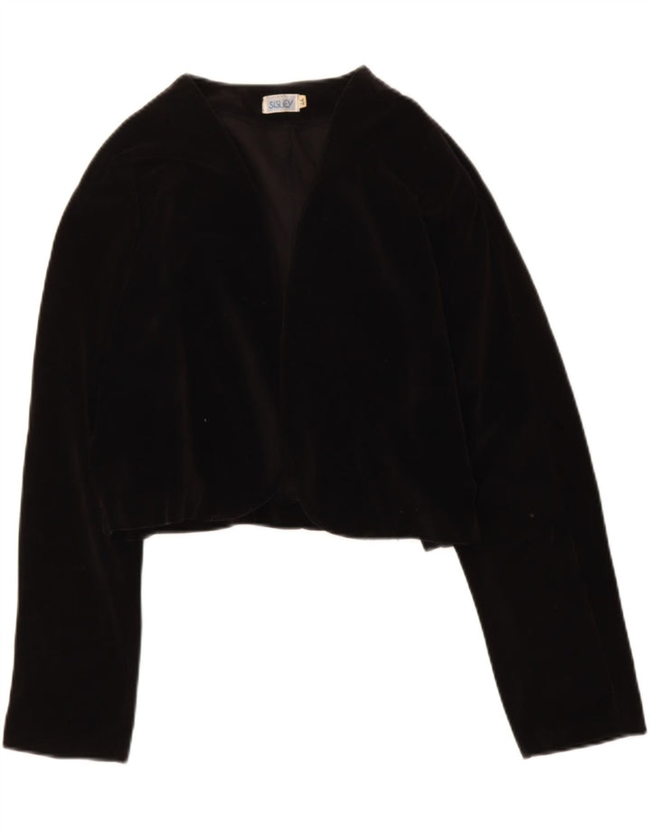 SISLEY Womens Bolero Jacket IT 44 Medium Black Cotton Vintage Sisley and Second-Hand Sisley from Messina Hembry 