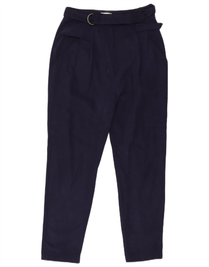 WHISTLES Pantalones informales con pinzas para mujer UK 12 Medium W30 L28 Azul marino
