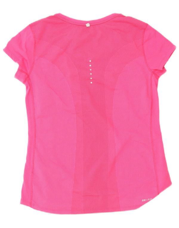 Nike Camiseta Dri Fit para Mujer Top UK 12 Poliéster Rosa Mediano