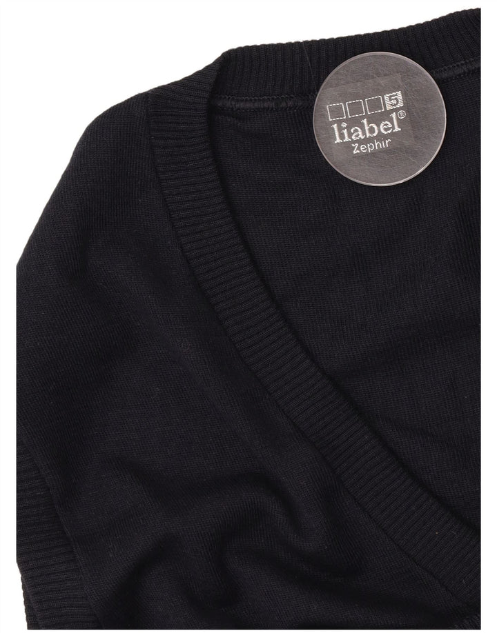 Liabel Mens Vest Tank Top Small Azul Marino Lana Virgen