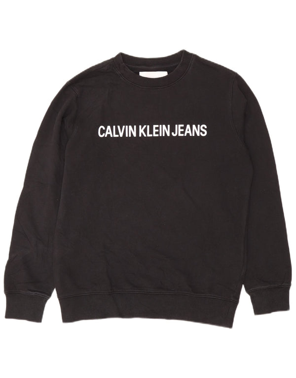 Calvin Klein Hombre Sudadera Gráfica Jumper Medium Algodón Negro