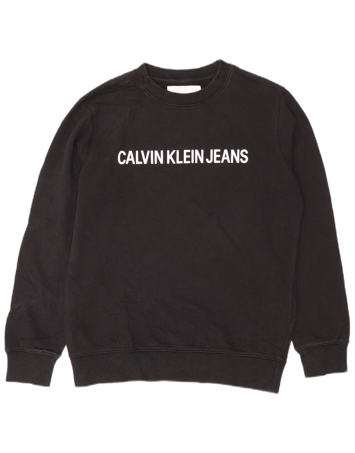 Calvin Klein Hombre Sudadera Gráfica Jumper Medium Algodón Negro