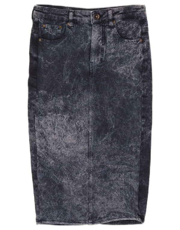 Zara Mujer Trafaluc Falda Vaquera EU 34 2XS W24 Azul Marino Tie Dye Algodón