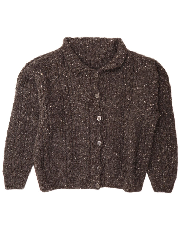 Vintage mujer Cardigan suéter Reino Unido 20 2XL gris moteado