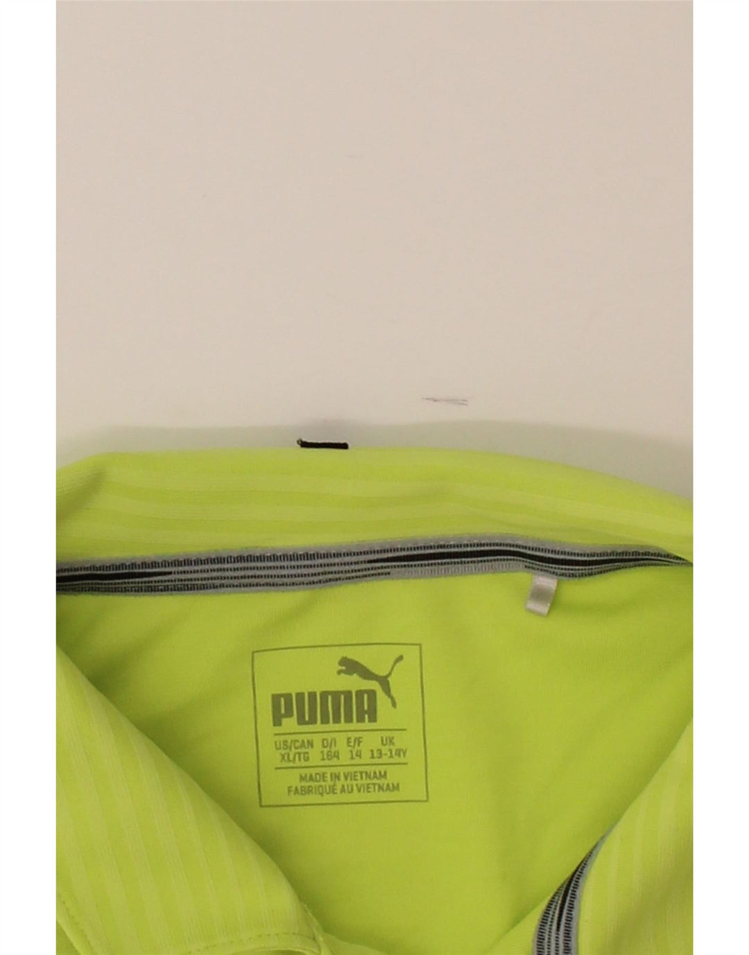 PUMA Boys Polo Shirt 13-14 Years Green Striped Polyester Vintage Puma and Second-Hand Puma from Messina Hembry 