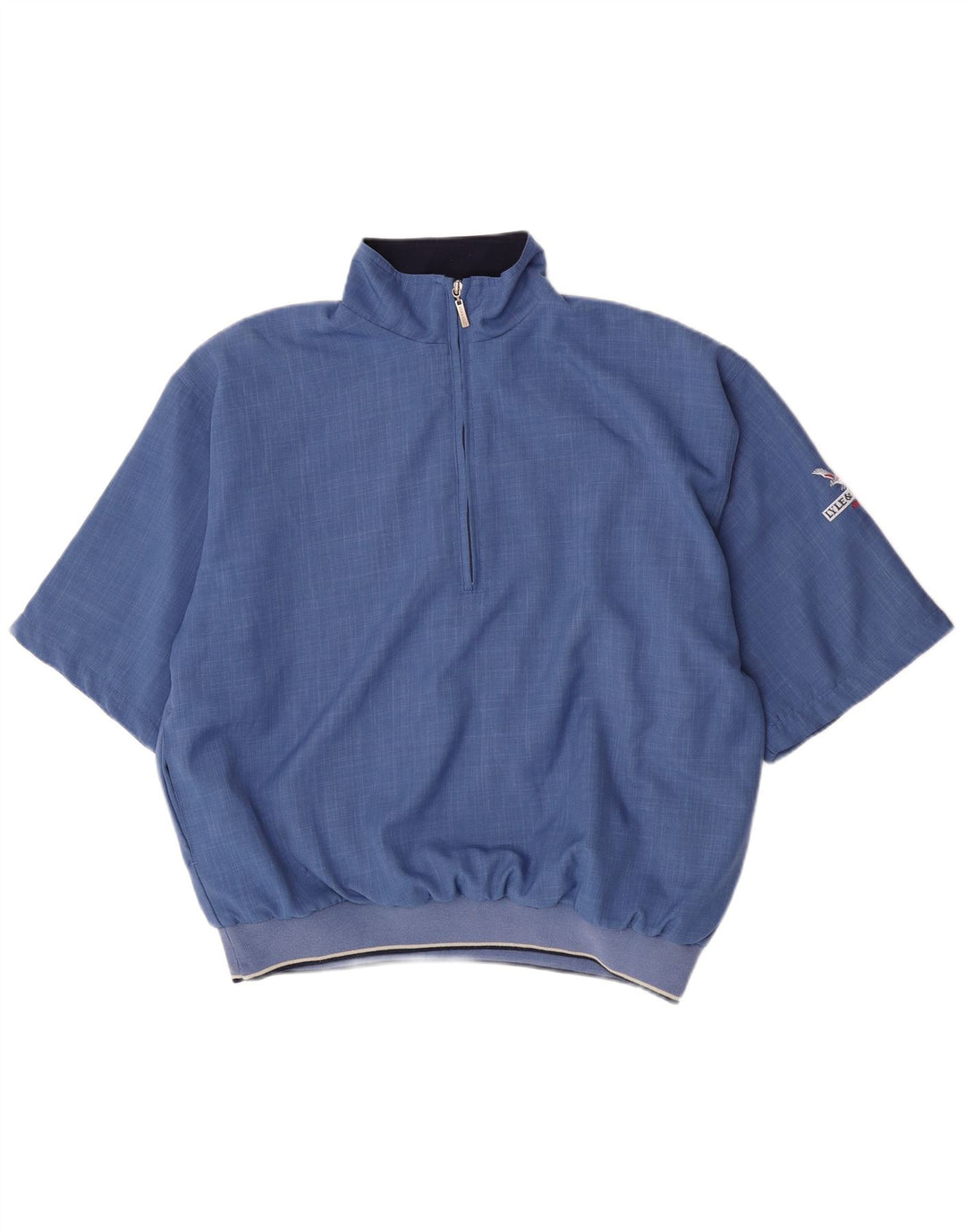 Lyle & Scott - Chándal de manga corta con cuello y cremallera para hombre, color azul medio
