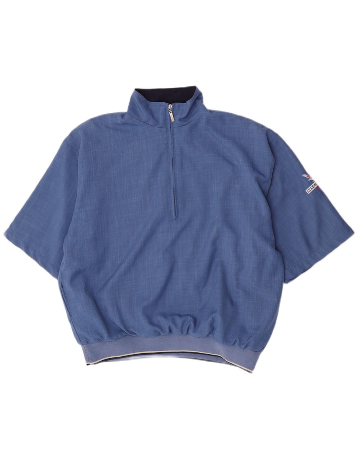 Lyle & Scott - Chándal de manga corta con cuello y cremallera para hombre, color azul medio